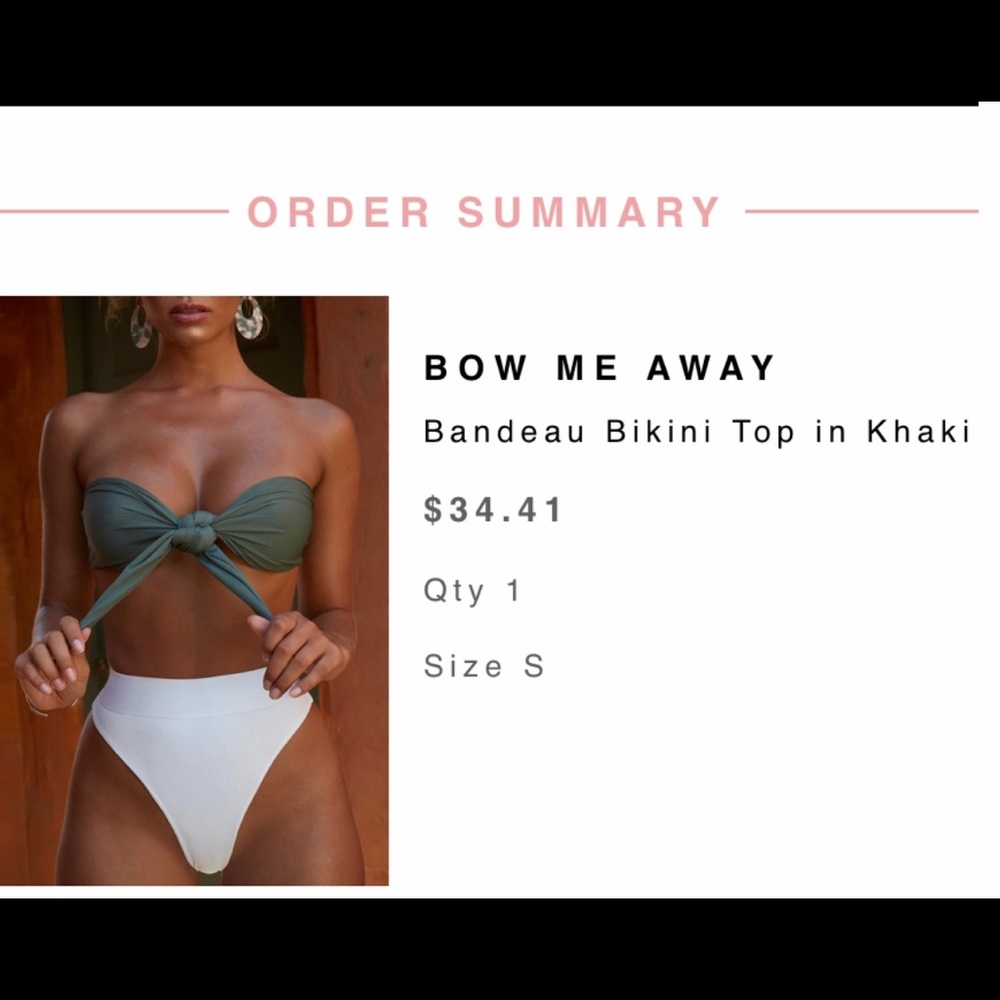 NWT Bow Bikini Top
